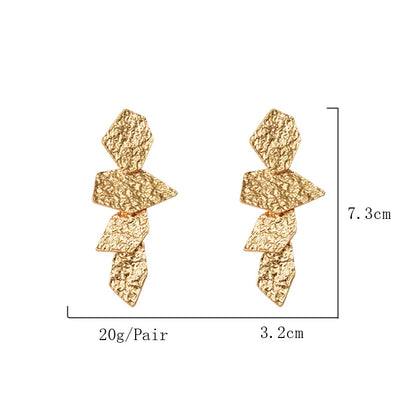 Gold Color Metal Dangle Long Drop Earrings Fine Jewelry Accessories Fashion Pendientes Bijoux For Women Christmas