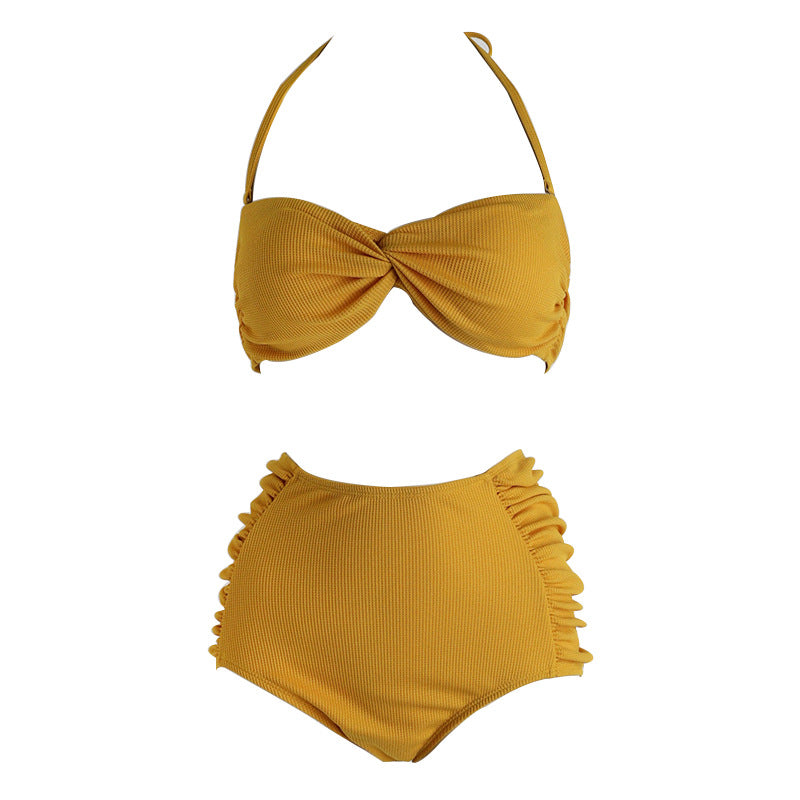 Sexy High-Waisted Two-Piece Bikini Swimwear for Women