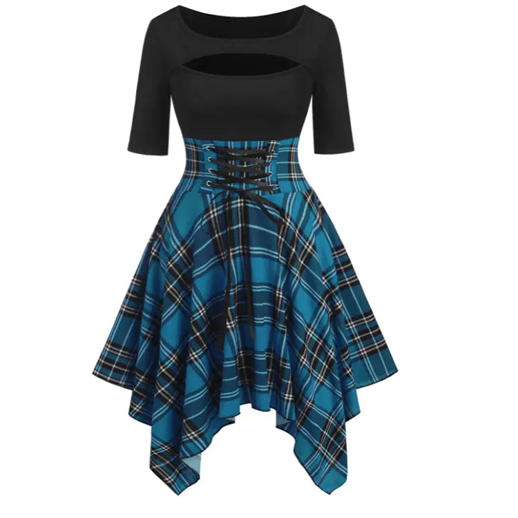 Plus Size Women's Irregular Dress - Retro Southeast Asia