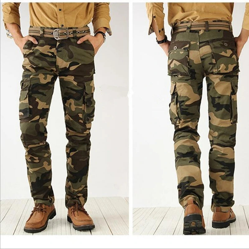 Pantalons pour hommes 2024 Automne Armée Vert Mode Hommes Pantalons Cargo Hommes Pantalons Camouflage Taille 38