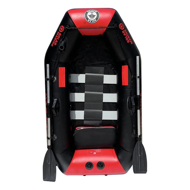 B175 Set Solar Marine 0.7 mm PVC Inflatable Rowing Fishing Boats One Person Kayak Canoe Dinghy with Thrust Motor and Support