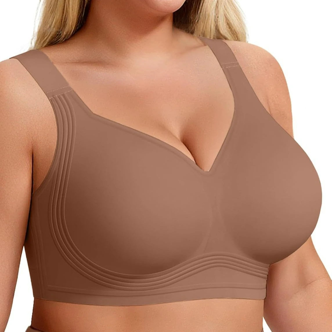 Plus Size Seamless Bra Wireless Anti Sagging Daily Full Coverage
