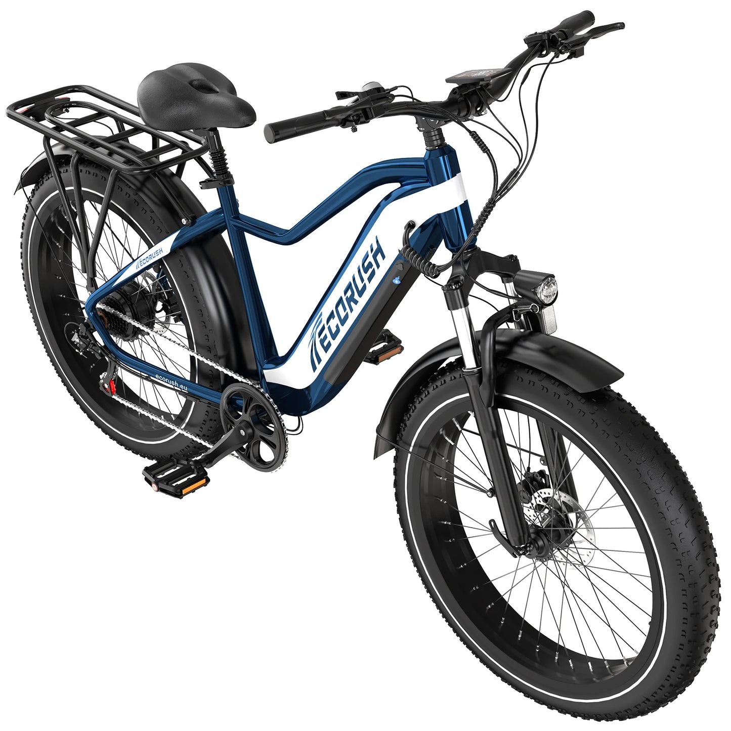 ECORUSH R1 48V 13Ah Fat Tire Mountain Bike Rear Hub Motor CE Certified Electronic Sensor Smart Lithium Battery Power UK EU Stock