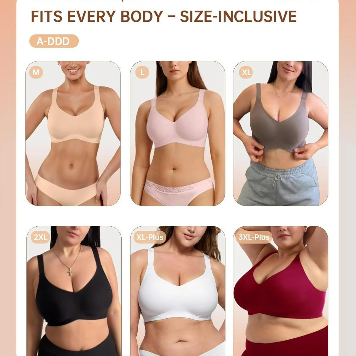 Women s No Bulge Bra Wireless Seamless Wide Straps for Large Bust