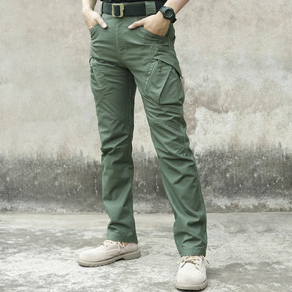 Pantalon cargo imperméable pour homme, jogging militaire masculin, pantalon élastique à poches multiples, grande taille, FjOutdoor