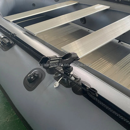 15.4 Feet Inflatable Sport Yacht Aluminium PVC Dinghy Raft Pontoon with 1.2mm Thick Aluminum Floor for Lake Dive Fishing Rescue