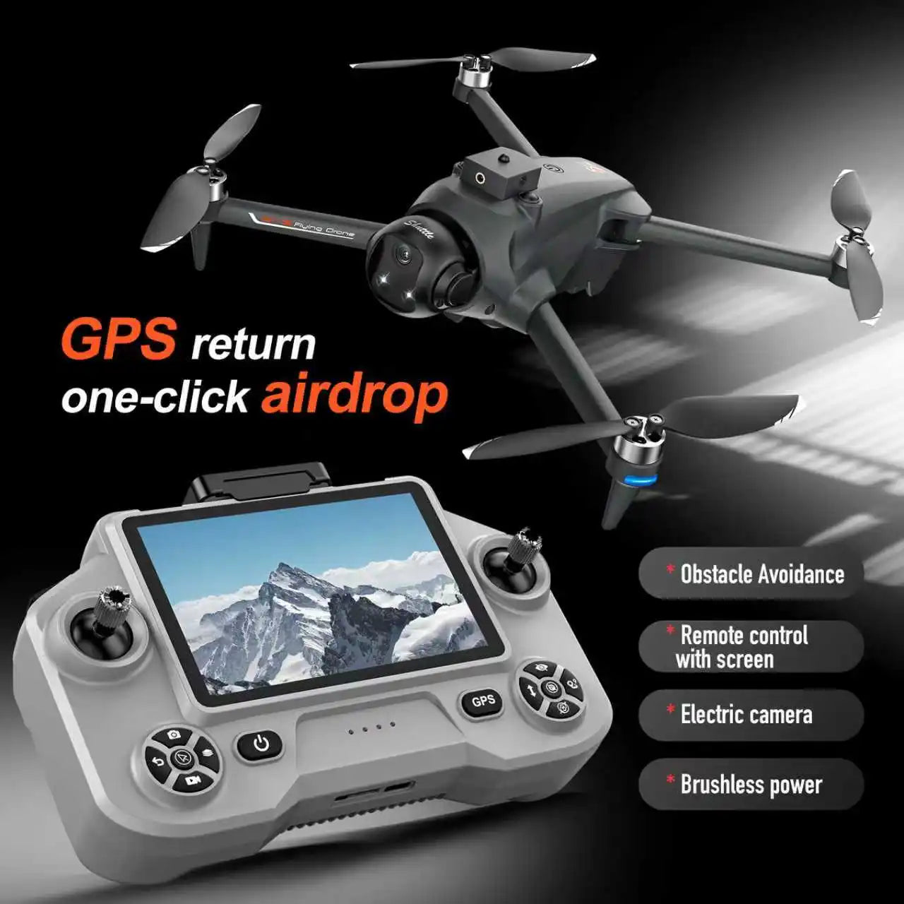 Drone GPS pliable YL059 avec caméra HD FPV, quadricoptère radiocommandé longue portée pour adultes, idéal pour la photographie aérienne en extérieur.