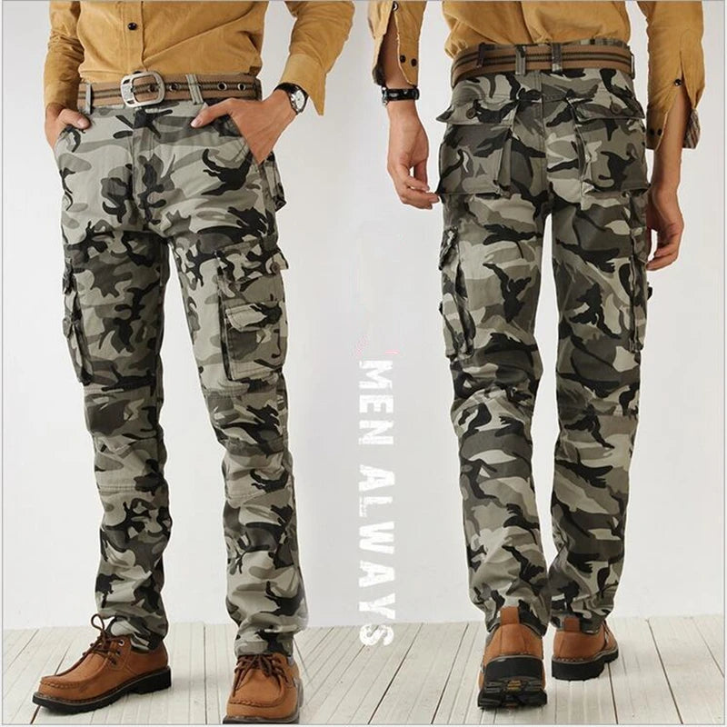 Pantalons pour hommes 2024 Automne Armée Vert Mode Hommes Pantalons Cargo Hommes Pantalons Camouflage Taille 38