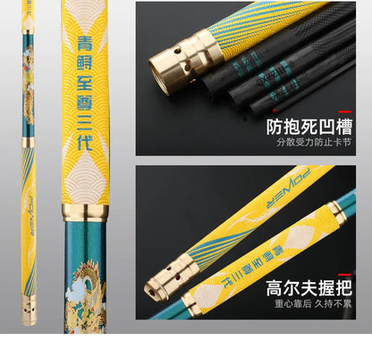 Super Hard 3.6m-12m 20h 19 Action Telescopic Carbon Fishing Rod for Lake and River Taiwan Carp Specialty