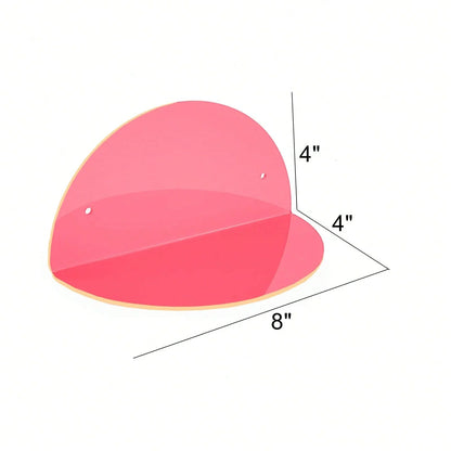 Small Modern Customizable Acrylic Floating Shelves (2-Pack 8-inch Diameter) Wall Mounted Display Stand for Plants Toys Makeup