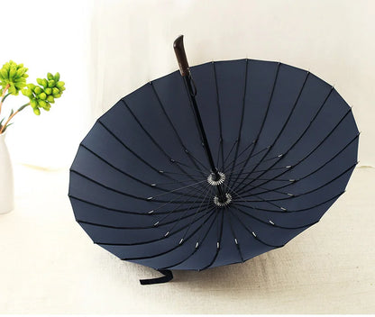 Parapluie coupe-vent pour hommes et femmes, manche en bois, long manche, cadre solide, qualité, 24K, vente chaude, marque