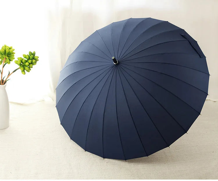 Parapluie coupe-vent pour hommes et femmes, manche en bois, long manche, cadre solide, qualité, 24K, vente chaude, marque