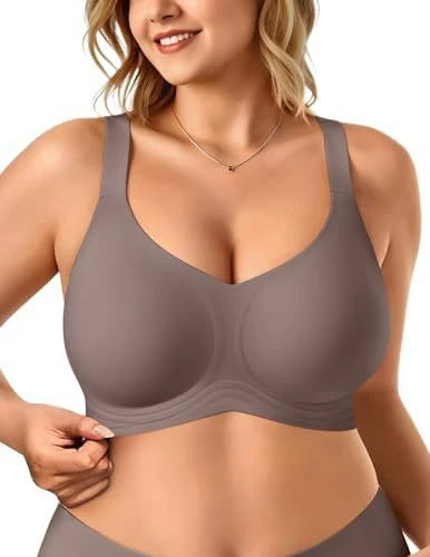 Women s No Bulge Bra Wireless Seamless Wide Straps for Large Bust