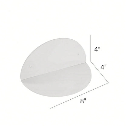 Small Modern Customizable Acrylic Floating Shelves (2-Pack 8-inch Diameter) Wall Mounted Display Stand for Plants Toys Makeup