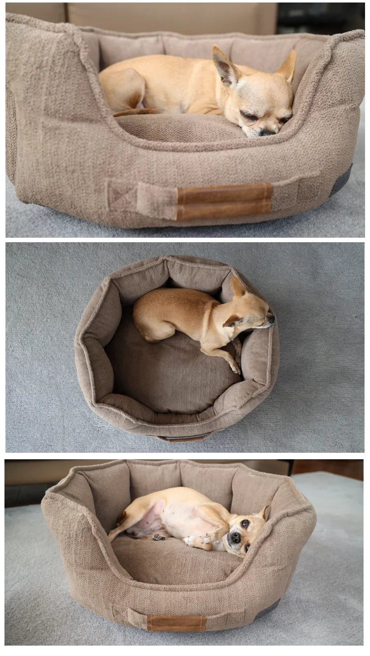 Home Trendy XL Dog Bed Sofa Luxury Pet Beds Calming Pet Sofa Bed New Arrival Faux Fur PP Oxford Fabric Solid Pattern Wholesale