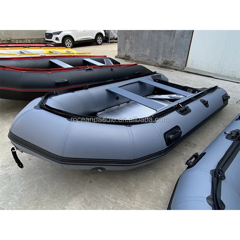 Best Seller 3.6m 4m 5m 6m Inflatable Foldable Fishing Custom PVC Air Deck Aluminum Floor Rowing Rubber Boat for Sale