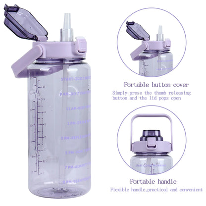 B14-1107 Custom Logo Gym Sports BPA Free 64 oz 64oz 2L Clear Motivational Half Gallon Water Bottle with Time Marker and Straw