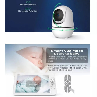 Top Fashion SM70PTZ 7 Inch Screen 2.4GHz Wireless Digital Baby Monitor Auto Night Vision Two-way Voice Intercom IP Camera