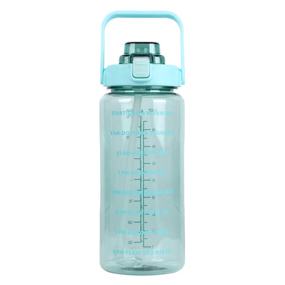 B14-1107 Custom Logo Gym Sports BPA Free 64 oz 64oz 2L Clear Motivational Half Gallon Water Bottle with Time Marker and Straw