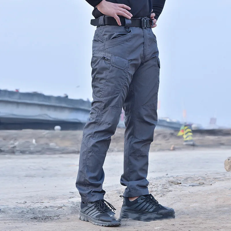 Pantalon cargo imperméable pour homme, jogging militaire masculin, pantalon élastique à poches multiples, grande taille, FjOutdoor
