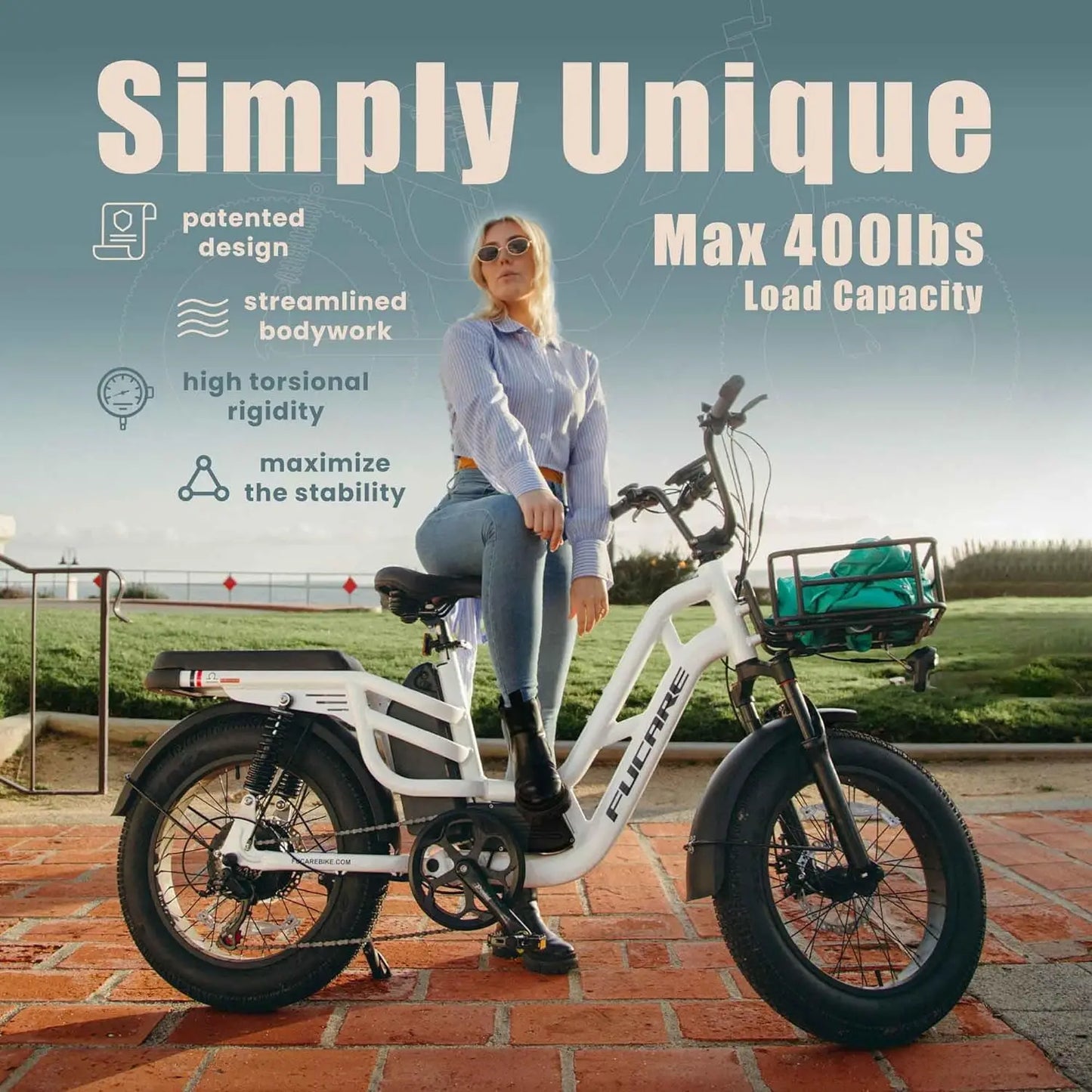 For Fucare CA Stock Free Shipping 750W 32mph Load Electric Mountain Bike for Adults 400LBS Fat Tire 48V 20Ah Battery Full Suspen