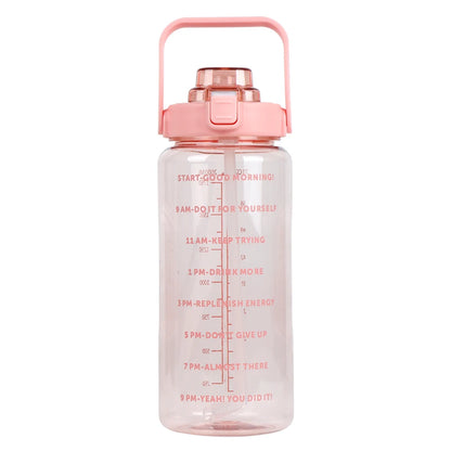 B14-1107 Custom Logo Gym Sports BPA Free 64 oz 64oz 2L Clear Motivational Half Gallon Water Bottle with Time Marker and Straw