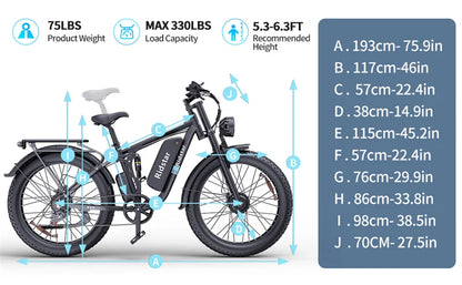 26 Inch 2000w 48v Mid Drive Full Suspension Carton Frame Fat Tire Electric Bike Mountain Cycle Oem Custom Hidden Battery Ebike