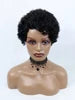 Perruque courte bouclée blonde avec mèches, en cheveux humains, pour femmes noires, sans dentelle, entièrement confectionnée à la machine, pas chère et sans colle.