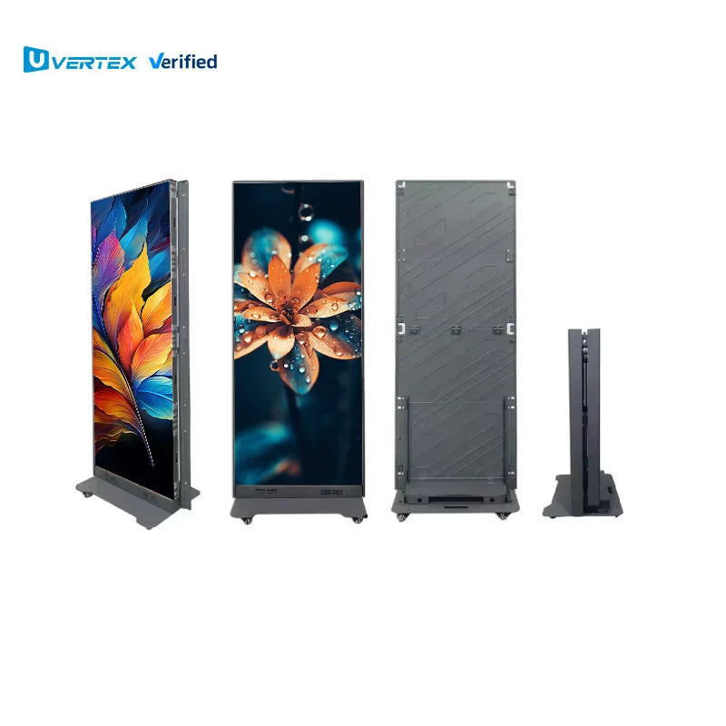 Dingdian Full Color P2.5 Indoor Led Poster Display Screen Wifi USB Floor Standing Led Advertising Digital Poster Display