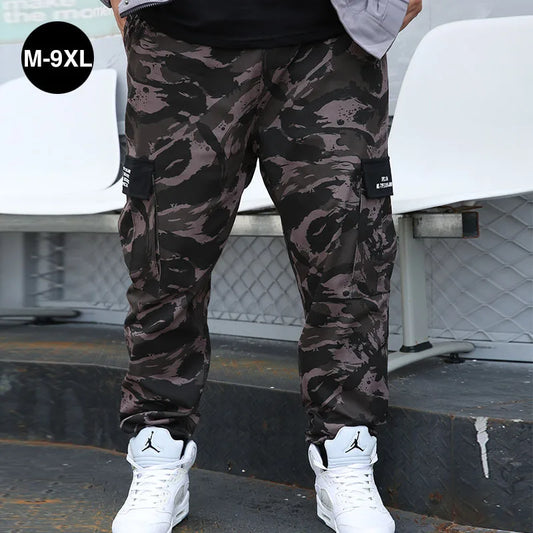 Pantalon cargo camouflage pour homme, grande taille 9xl 8xl, jogging militaire, pantalon pour homme, hip-hop, camouflage, streetwear, pantalon de survêtement en coton