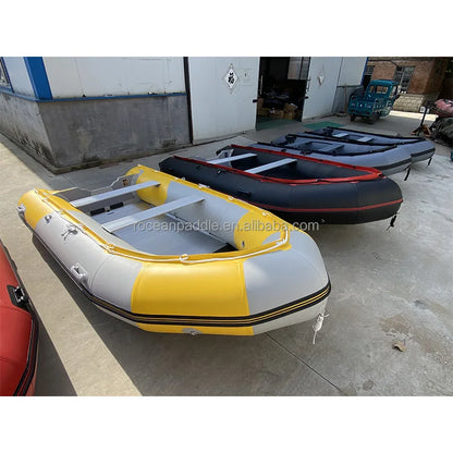 Best Seller 3.6m 4m 5m 6m Inflatable Foldable Fishing Custom PVC Air Deck Aluminum Floor Rowing Rubber Boat for Sale