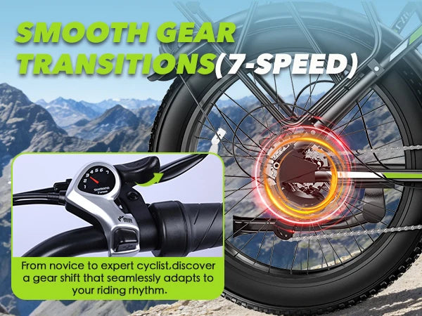 Fat Tire Electric Mountain Bicycle F26 20*4-Inch 48V-15.6AH Full Suspension Electric Bike Off Road for Adults EU Warehouse