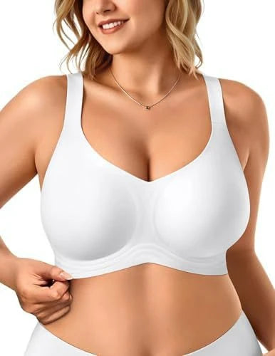 Women s No Bulge Bra Wireless Seamless Wide Straps for Large Bust