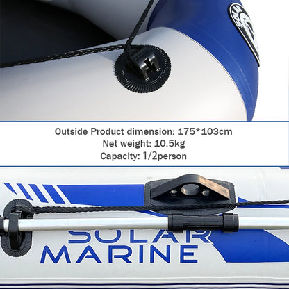B175 Set Solar Marine 0.7 mm PVC Inflatable Rowing Fishing Boats One Person Kayak Canoe Dinghy with Thrust Motor and Support