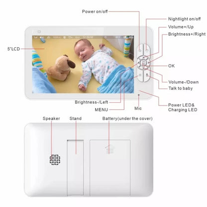 Top Fashion SM70PTZ 7 Inch Screen 2.4GHz Wireless Digital Baby Monitor Auto Night Vision Two-way Voice Intercom IP Camera