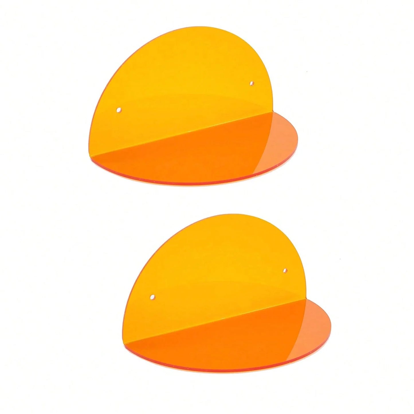Small Modern Customizable Acrylic Floating Shelves (2-Pack 8-inch Diameter) Wall Mounted Display Stand for Plants Toys Makeup