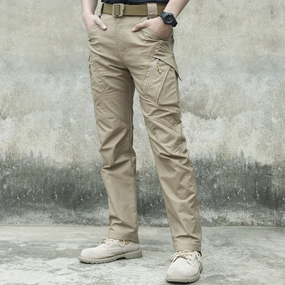 Pantalon cargo imperméable pour homme, jogging militaire masculin, pantalon élastique à poches multiples, grande taille, FjOutdoor