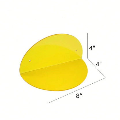 Small Modern Customizable Acrylic Floating Shelves (2-Pack 8-inch Diameter) Wall Mounted Display Stand for Plants Toys Makeup