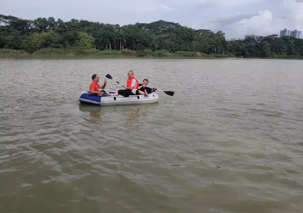 High Speed 78 "x 50" Length CE Certification Inflatable Motor Folding Fishing Float Rowing  PVC Boat for Fishing