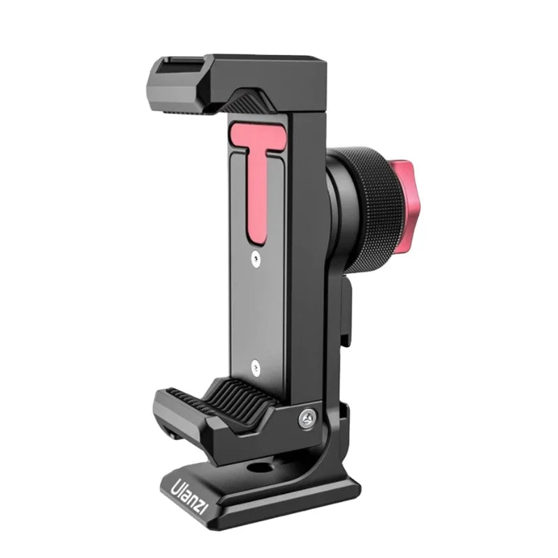 Nouveau support de téléphone en métal Ulanzi ST-27 avec griffe porte-accessoires Arca, fixation rotative à 360°, compatible iPhone et smartphones Android.