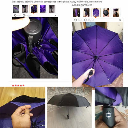Parapluie pliant automatique coupe-vent double pour femme et homme, dix os, luxe, grande entreprise, parapluies, pluie, cadeau, parasol
