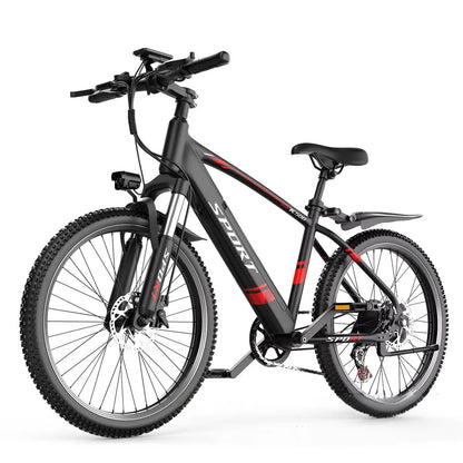 Factory Direct Sales 26-Inch Mountain Electric Bicycle Built-In Lithium Battery Adult 7-Speed 250W 48V Steel Frame