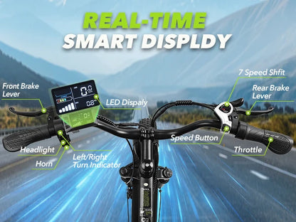 Fat Tire Electric Mountain Bicycle F26 20*4-Inch 48V-15.6AH Full Suspension Electric Bike Off Road for Adults EU Warehouse