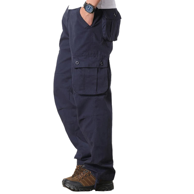 Men's Joggers Baggy Cargo Pants Casual Multi Pockets Military Tactical Pants Male Outerwear Army Straight Slacks Long Trousers