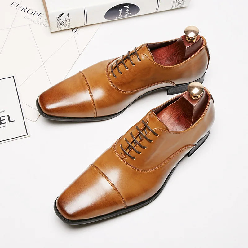 2025 affaires nouvelle mode hommes chaussures habillées en cuir hommes mariage Oxford chaussures à lacets costume de bureau hommes chaussures décontractées de luxe formel