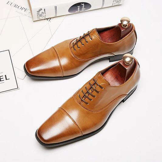 2025 affaires nouvelle mode hommes chaussures habillées en cuir hommes mariage Oxford chaussures à lacets costume de bureau hommes chaussures décontractées de luxe formel