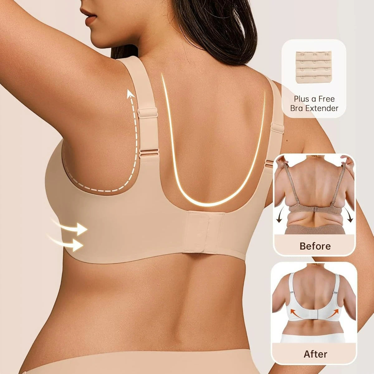 Women s No Bulge Bra Wireless Seamless Wide Straps for Large Bust