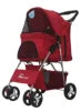 Easy Fold 4-Wheel Travel Pet Stroller with Storage Basket Breathable Mesh Dog Carriage for Outdoor Travel