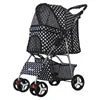 Easy Fold 4-Wheel Travel Pet Stroller with Storage Basket Breathable Mesh Dog Carriage for Outdoor Travel