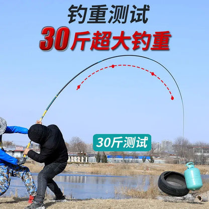 Super Hard 3.6m-12m 20h 19 Action Telescopic Carbon Fishing Rod for Lake and River Taiwan Carp Specialty